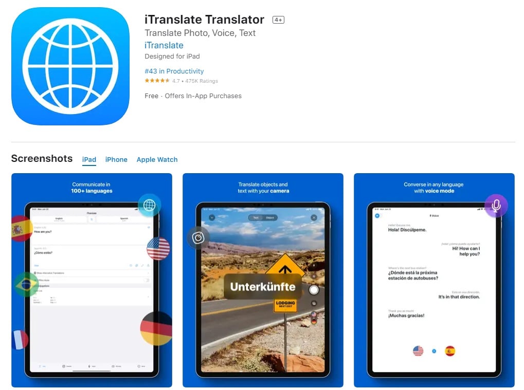 itranslate app