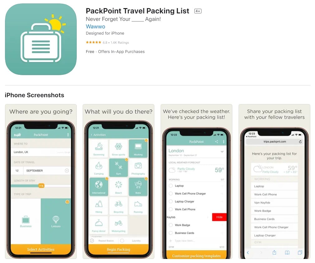 packpoint app