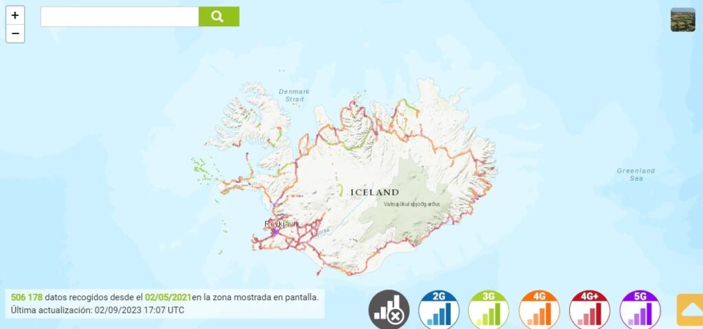 Iceland Coverage map