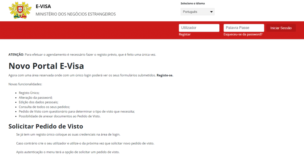 e-visa web portal