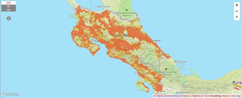 eSIM coverage in Costa Rica