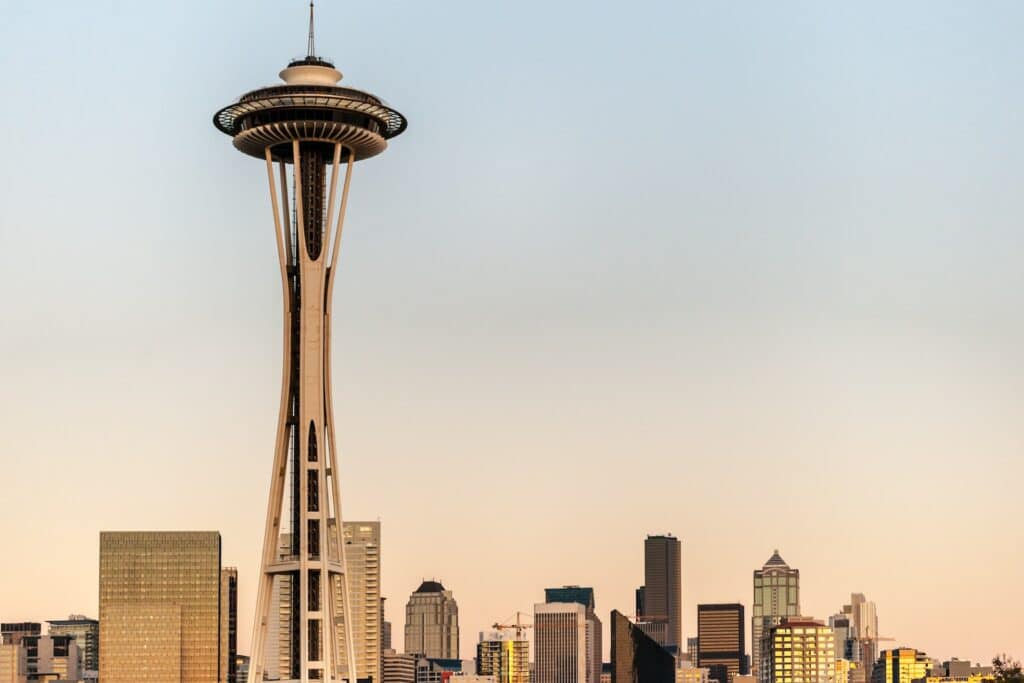 View of the Space Needle in Seattle, Washington