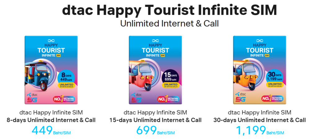 DTAC Happy Tourist SIM card for Bangkok